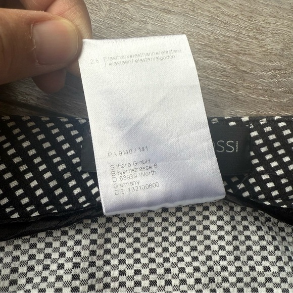 Raffaello Rossi Checked Black And White Contrasting Cotton Trouser Pants - Picture 11 of 15